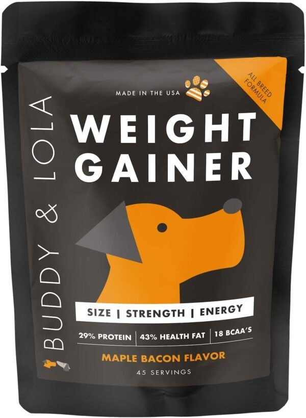 Buddy & Lola Dog Weight Gainer - Dog Supplement for Weight Gain - Dog Protien Powder for Max Muscle Builder, High Calorie Supplement for All Dogs & Breeds inc Bully. Pro Food Topper - Made in The USA - Image 2