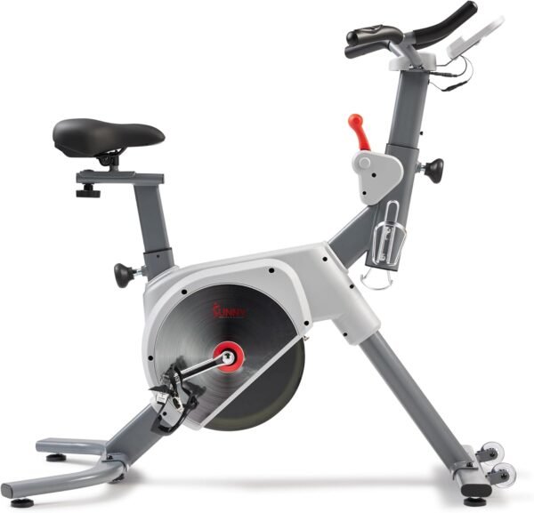 Sunny Health & Fitness Indoor Stationary Cycling Exercise Bike for Home Cardio Workout, 4-Way Adjustable & Cushioned Seat, Optional Magnetic Resistance & Free Exclusive SunnyFit App Bluetooth Link - Image 9