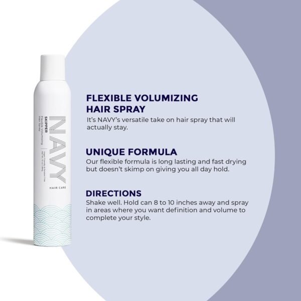 NAVY HAIR CARE Flexible Volumizing and Thickening Hair Spray, 10 fl oz - for Women & Men - Hair Sprays for Fine,Thin,Flat or Weak Hair - Image 4