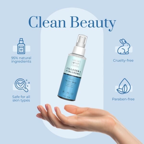 Hyaluronic Acid & Collagen Face Mist - Dermatologist Tested, Moisturizes & Tones Skin, Anti-Aging, Natural Ingredients, Cruelty-Free Korean Skin Care - All Skin Types - 4 OZ - Image 6