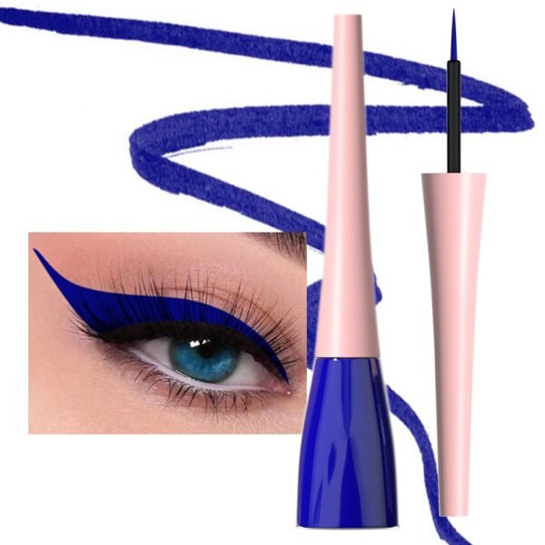 evpct 1Pcs Dark Blue Liquid Eyeliner Waterproof Dark Blue Eye Liners for Women, Eyes Wing Eyeliner Stamps Shapes Colored Eyeliner delineador de ojos a prueba de agua contra el agua blanco para ojos - Image 2