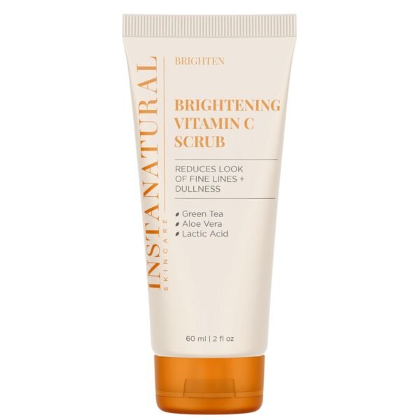 InstaNatural Brightening Vitamin C Face Scrub, Gently Exfoliates and Refines for Smooth Skin, Minimizes Lines + Wrinkles, with Green Tea and Aloe Vera, 2 Fl Oz - Image 2