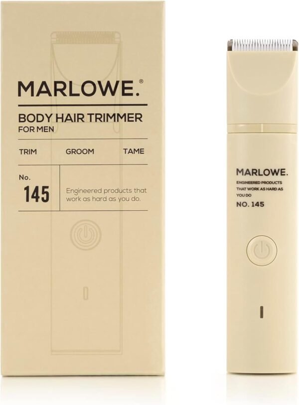 Marlowe. No. 145 Body Hair Trimmer for Men, Desert Sand, Lightweight Waterproof Personal Groomer, Ceramic Blades, Adjustable Comb Lengths & Rechargeable Battery for Head to Toe Male Grooming - Image 2
