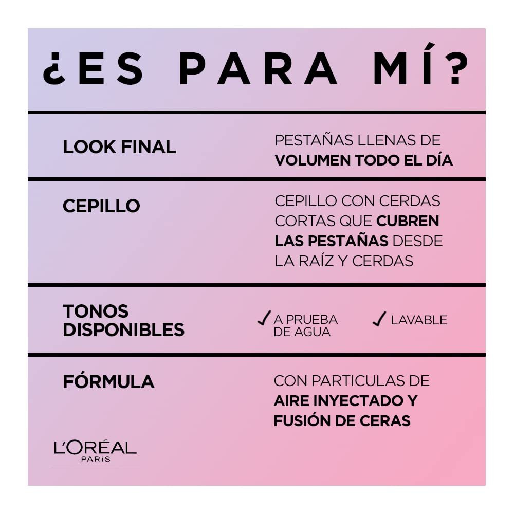 L’Oréal Paris Makeup Air Volume Mega Mascara, Lightweight & Long-lasting Volumizing Mascara for Voluminous Eyelashes, Waterproof Black, 0.3 Fl Oz - Image 7