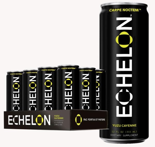 Echelon Pre-Workout Energy Drink - 12-Pack, Yuzu Cayenne - Peak Performance, Sustained Energy, Focus and Endurance Dietary Supplement - 300mg of Caffeine, Beta-Alanine, L-Theanine & Fiber - Vegan - Image 2