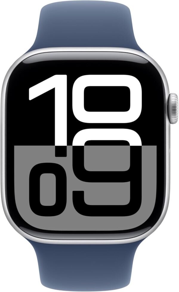 Apple Watch Series 10 [GPS + Cellular 46mm case] Smartwatch with Silver Aluminium Case with Denim Sport Band - M/L. Fitness Tracker, ECG App, Always-On Retina Display, Water Resistant - Image 4