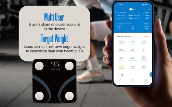 Smart Weight Scale, Monitors 12 Body Metrics Including BMI and Body Fat with Smart Phone APP, 396 Lbs, Black - Image 4