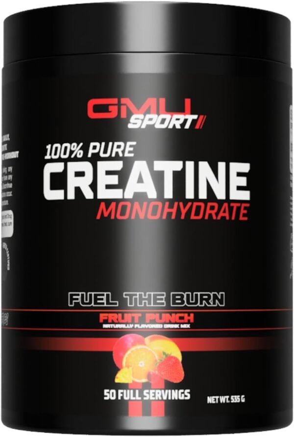 GMU SPORT Creatine Monohydrate Flavored Drink Powder - Fruit Punch. 50 Servings (7.7g per). Build Lean Muscle with Creatine! - Image 2