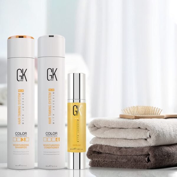 GK HAIR Hydrating Moisturizing Shampoo and Conditioner Set (10.1 Fl Oz) Global Keratin Anti Frizz Serum Dry Damaged Repair Argan Oil (1.69 Fl Oz) All Hair Types Sulfate Paraben Free Unisex - Image 4