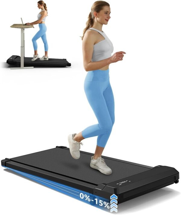 Walking Pad Treadmill with Incline,Under Desk Treadmill with Incline 2 in 1 for Walking and Jogging,2.5HP Compact Incline Walking Pad for Home Office with Remote Control - Image 2