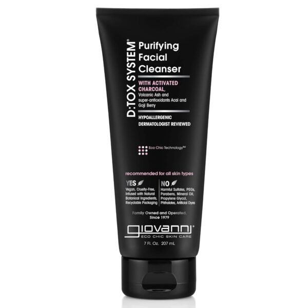 GIOVANNI D:tox System Facial Cleanser - Super Antioxidants Acai and Goji Berry, Activated Charcoal, Removes Impurities for a Beautiful Complexion, Hypoallergenic, Dermatologist Tested - 7 Fl Oz - Image 2