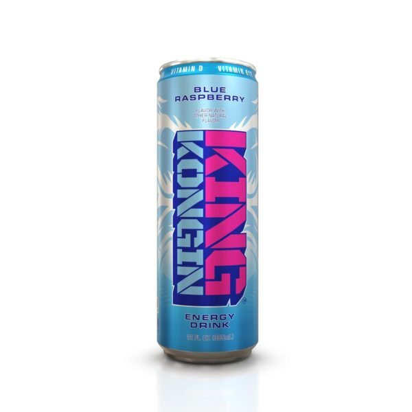 King Kongin Blue Raspberry Sugar Free, zero Calorie Energy Drinks | 200mg of Natural Caffeine Pre Workout Performance with Energy & Focus & No Artificial Colors -Taurine - Gluten-Free & Vegan Antioxidants | Biotin B Vitamins | D vitamins | Zero Sugar | 0 Calories | 12 Fl Oz Cans (12 Pack) - Image 3
