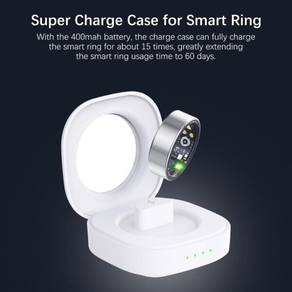 Health Rings for Women Men, Smart Ring with Heart Rate, Blood Oxygen, Blood Pressure, Sleep Tracker, Step Tracker, No Subscription Fee, IP68 Waterproof Smart Ring for iphone & Android (Silver, 11#) - Image 9