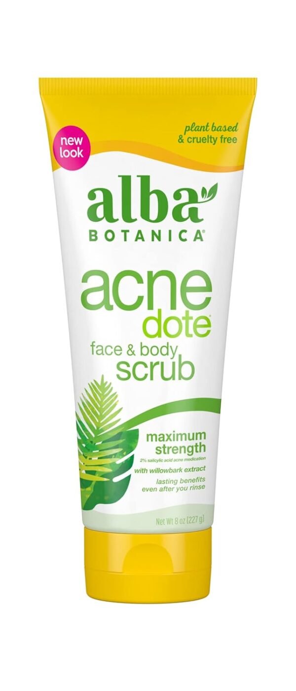 Alba Botanica Acnedote Maximum Strength Face & Body Scrub, 8 Oz - Image 2