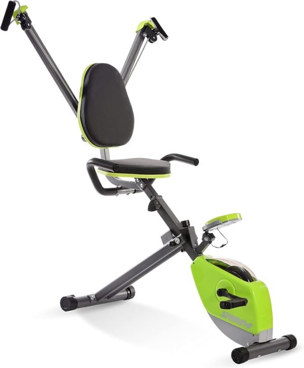 Stamina Wonder Exercise Bike | Build Upper and Lower Body Strength on One Machine | Includes Two Online Workout Videos, Chartreuse and Gray - Image 2