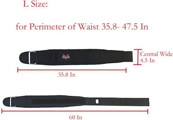 Weight Lifting Belt, Blue 31 Inch to 50 Inch of Round Waist Adjustable Waist Belt for Weightlifting, Sports and Exercise - Image 3