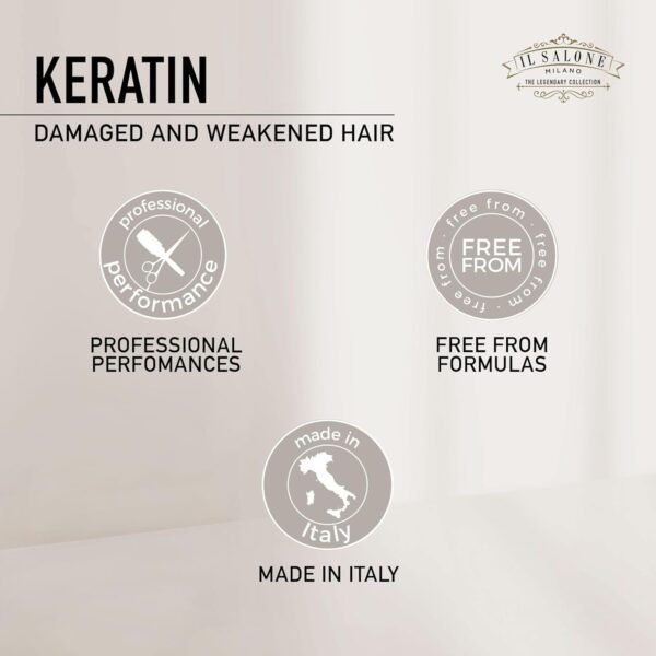 Il Salone Milano Professional Keratin Conditioner - Detangling Conditioner + Damaged Hair Treatment - Provides Frizz Control & Hair Reconstruction (16.9 oz / 500 ml) - Image 5