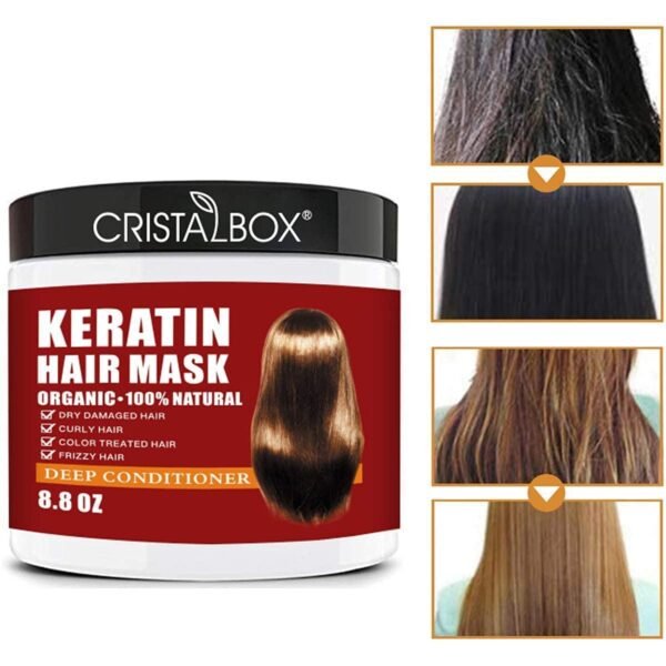 Keratin Hair Mask,Keratin Hair Treatment 250g Hair Mask for Dry Damaged Hair,Hair Treatment Mask Deep Repair Damage Hair Root,Natural Deep Conditioner Hydrating Hair Masque - Image 5
