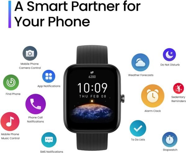 Amazfit Bip 3 Pro Smart Watch for Men, GPS, 14-Day Battery Life, Activity Fitness Tracker with 60+ Sports Modes, Water Resistant, Sleep & Heart Rate Monitor, for Android Phone & iPhone, Black - Image 7