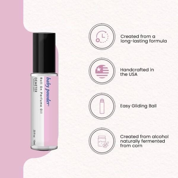 Baby Powder Roll On Perfume Oil by Demeter, 0.33 Oz, Long-Lasting - Image 4