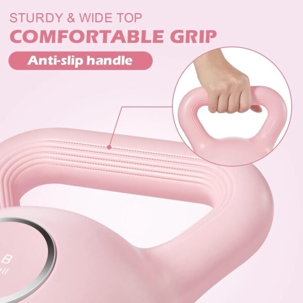 KHTO Kettlebells Fitness Exercise-Pink Strength Training Kettlebell Sets,Dumbbell Weights for Home Gym Equipment - Image 5