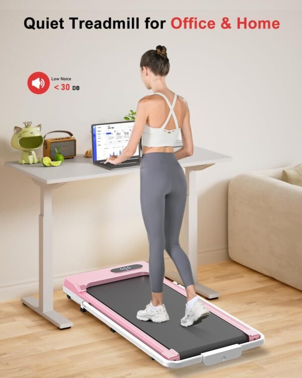 Foldable Walking Pad Treadmill, 6.2MPH Folding Treadmill Under Desk with Handle Bar for Office Home, 2.5HP Running Machine with Remote Control, Safety Lock, 300LBS Weight Capacity - Image 6