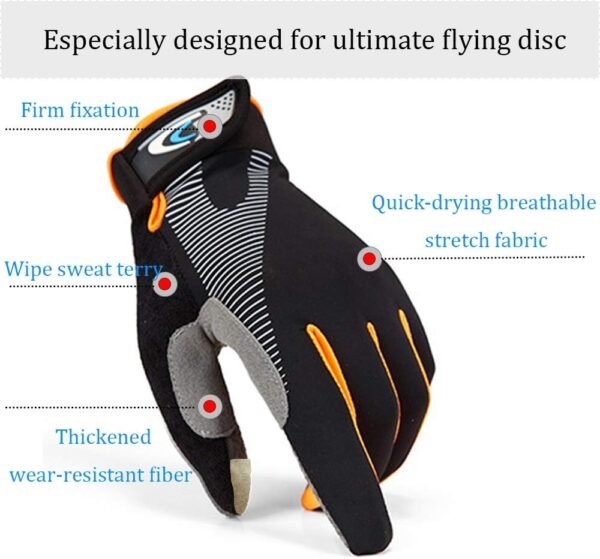 Ultimate Flying disc Gloves Ultimate Grip and Disc Gloves Breathable Non-Slip Sport Cycling Golf Glove, Improve Throws & Catches 1 Pair - Image 4