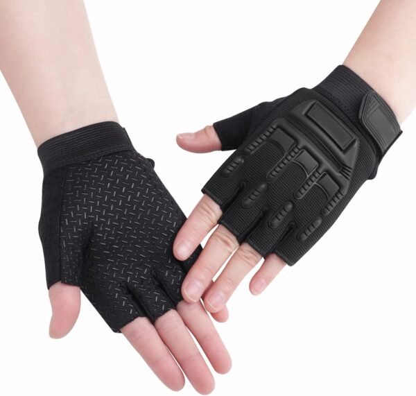 Kids Half Finger Sports Gloves with Grip - Non-Slip Gel Monkey Bar Glove, Protective Dirt Bike, Cycling, Fishing, Climbing, Gymnastics Glove for Boys Girls - Image 5