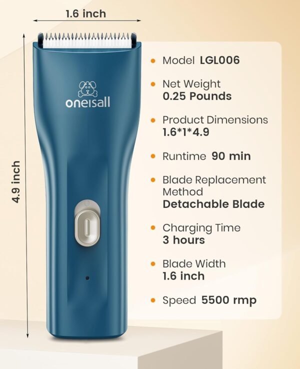 oneisall Pet Clipper for Cat Matted Hair, Pet Shaver for Cats Quiet Pet Hair Clippers Cordless Cat Clippers for Matted Hair Cat Clippers for Long Hair - Image 9
