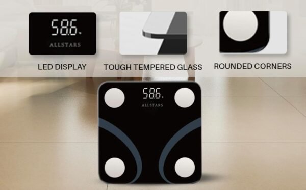 Smart Weight Scale, Monitors 12 Body Metrics Including BMI and Body Fat with Smart Phone APP, 396 Lbs, Black - Image 6