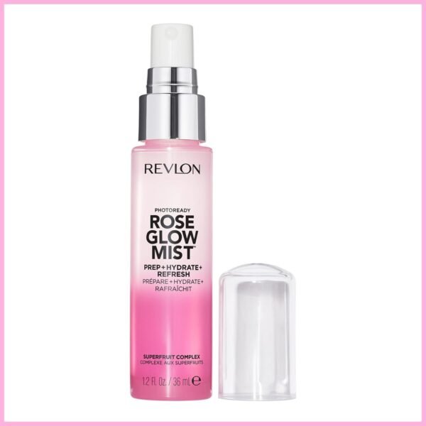 Revlon PhotoReady Rose Glow Mist Face Primer, Prep, Hydrate & Refresh Spray with Sheer Coverage, Infused with Nourishing Oils And Super Fruit Complex, 1.2 fl oz - Image 6