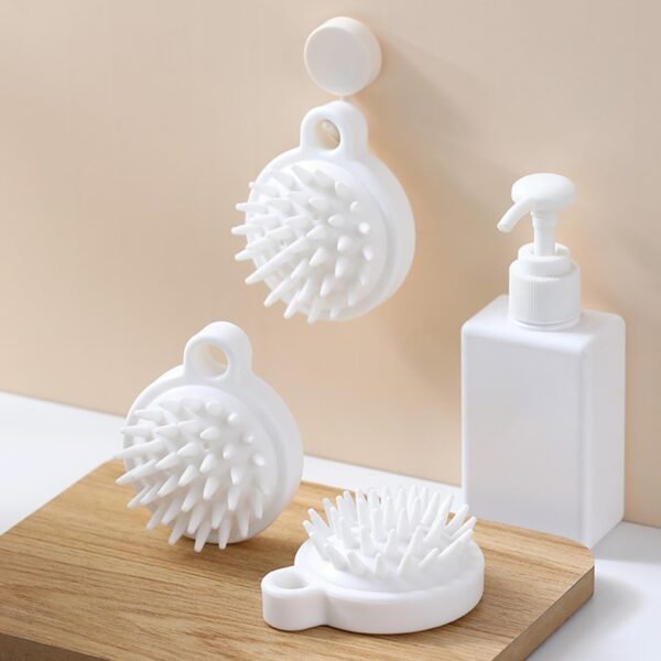 Scalp Massager Shampoo Brush 2 Pack,Shower Hair Brush with Soft Silicone Bristles,Easy to Lather up,Suitable for Men & Women,White - Image 7