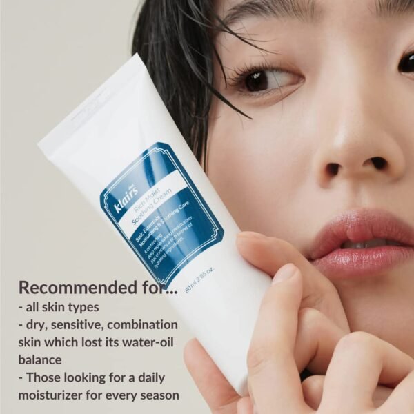 DearKlairs Rich Moist Soothing Cream 80ml, Sensitive Skin, Hypoallergenic, Centella Asiatica, Ceremide, Moisturizer, Full Hydration, Non-sticky texture, K-beauty - Image 4