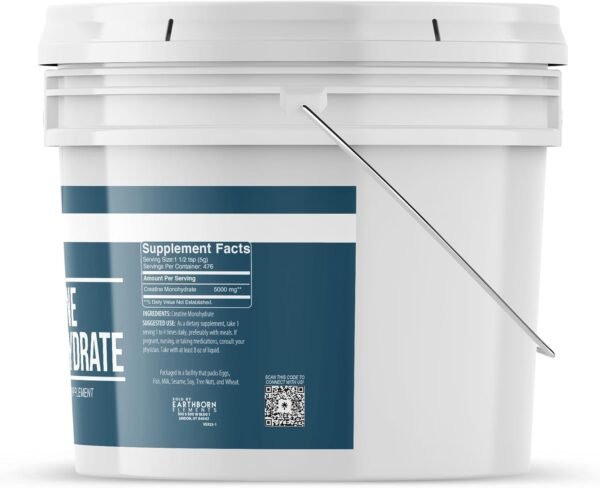 Earthborn Elements Creatine Monohydrate Powder 1 Gallon Bucket, Micronized & Unflavored, Dietary Supplement, No Additives - Image 3