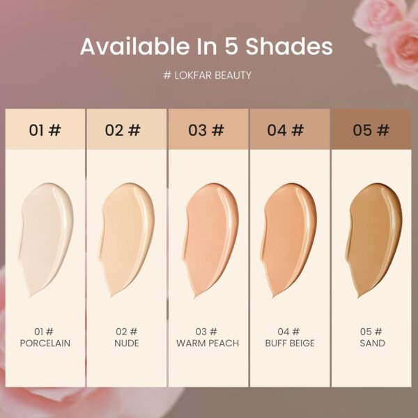Warm Peach Airbrush Foundation Set with Soft Makeup Brush, Lightweight, Long Lasting, Oil Control, Full Coverage for All Skin Types, 03# - Image 3