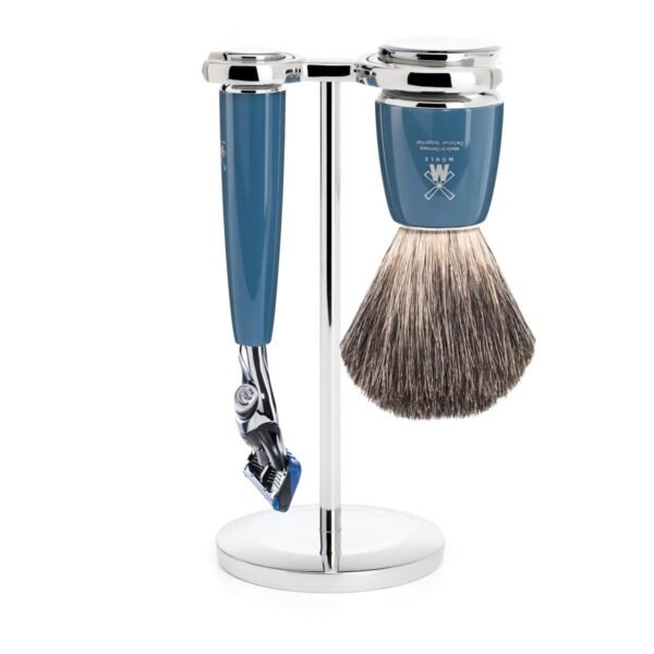 MÜHLE RYTMO 3-Piece Pure Badger 5-Blade Razor Modern Luxury Wet Shaving Set - Perfect for Every Day Use, Barbershop Quality Close Smooth Shave - Image 2