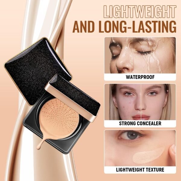 Air Cream Foundation, 2025 New Moisturizing Cream Foundation, Moisturizing Cream Foundation Long Lasting Matte Concealer for All Skin, Create Natural Look (2 PCS, One Size) - Image 5