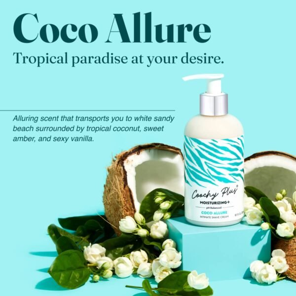Coochy Plus Intimate Shaving Cream COCO ALLURE For Pubic, Bikini Line, Armpit and more - Rash-Free With Patent-Pending MOISTURIZING+ Formula – Prevents Razor Burns & Bumps, In-Grown Hairs, Itchiness - Image 6