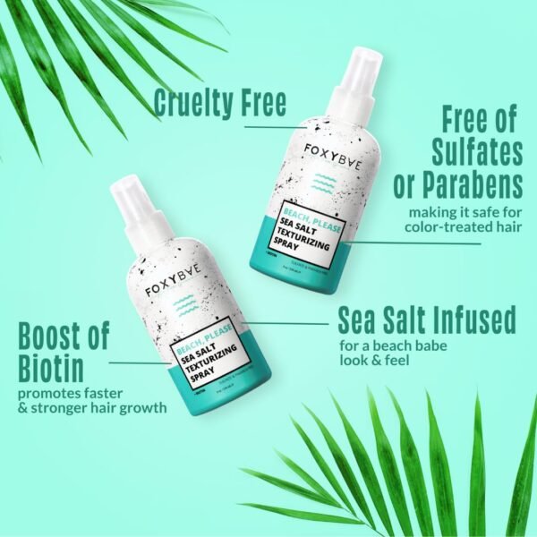 FoxyBae Sea Salt Spray for Hair - with Biotin - Texture, Texturizing, Volumizing, Thickening - for Men & Women - 8 Fl Oz - Image 5