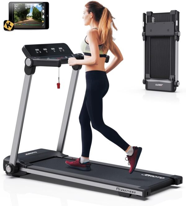 JOROTO F5 Bluetooth Foldable Treadmill, Out-of-The-Box Folding Treadmills, MAX 265 Lbs Capacity, Portable Treadmill for Office and Home, Plus 44 Days Free Running App Membership - Image 2