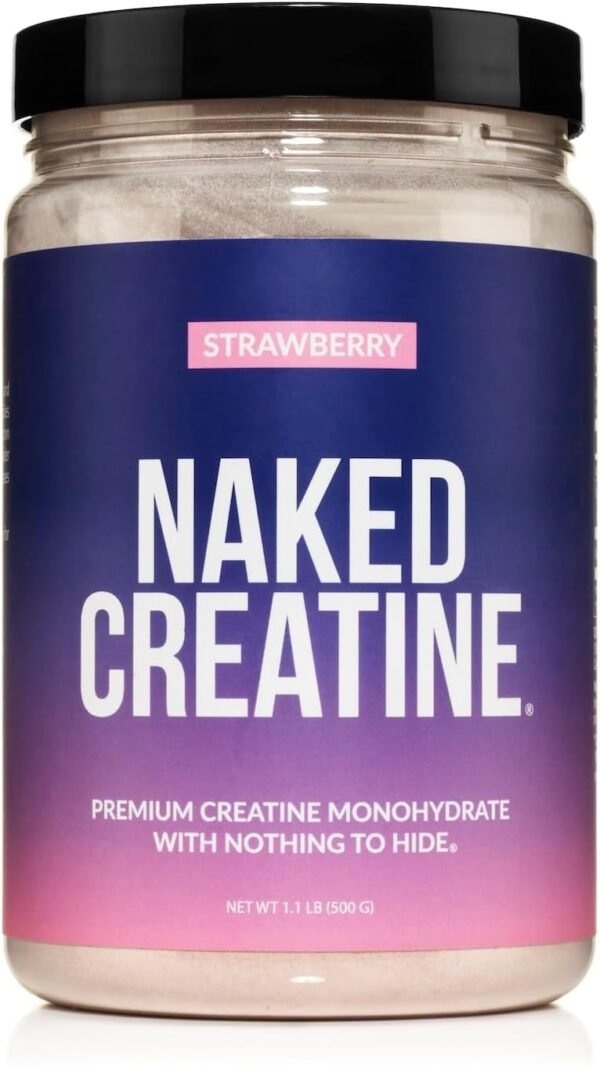 Naked Creatine - Strawberry Flavored Creatine Monohydrate - Real Strawberry Powder, Nothing Artificial, Muscle Growth, Vegan, Non-GMO, Gluten Free, Soy Free - 45 Servings - Image 2