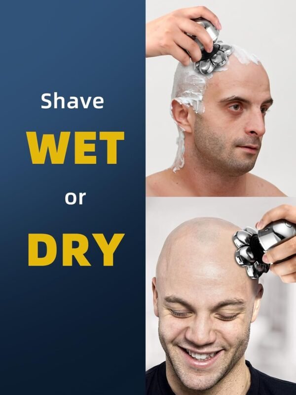 7D Head Shavers for Bald Men, 5 in 1 Electric Head Shaver with 5 Attachment Head,Head Electric Razor with LED Display, 100% Waterproof Wet/Dry Mens Grooming Kit wtih USB Rechargeable - Image 5