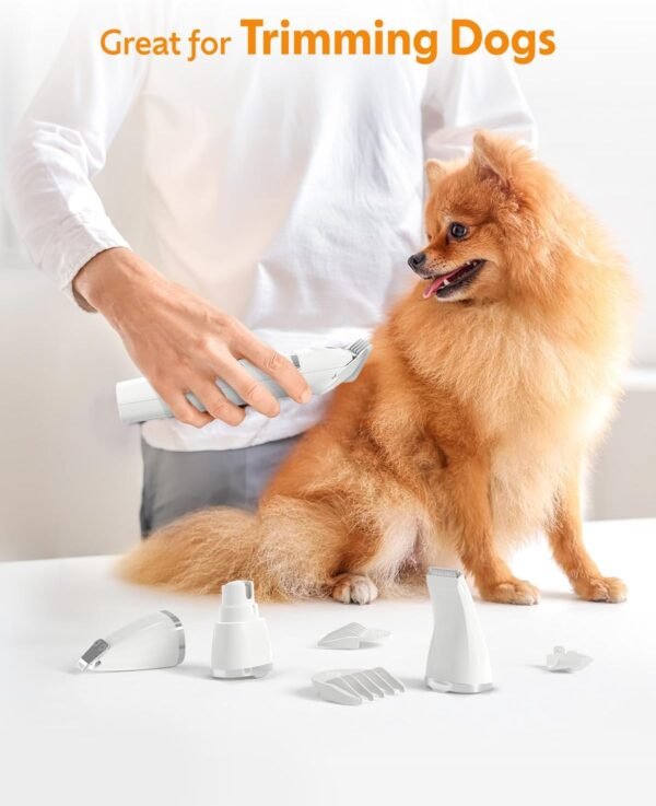 Dogs Hair Clippers Grooming Kit with Nail Grinder, 4 in 1 Cordless Electric Trimmer for Dogs Cat Low Noise USB Rechargeable, Pet Clippers Grooming Paws, Eyes, Ears, Face,Nail, Matted Hair - Image 9