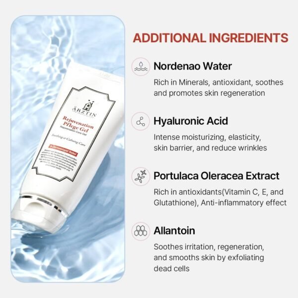 Rejuvenation Pflege Gel, Moisturizing Smoothing Cooling Gel Essence, Soothing Refreshing Non-Sticky Gel, Soothing and Hydrating Aloe Vera for Dry & Sensitive Skin - Image 7