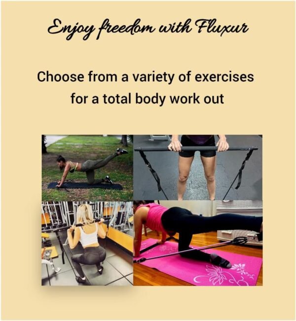 Multifunctional Pilates Bar Kit with Resistance Bands for Women. Ebook, Booty Band. Adjustable Portable Full Body Workout Resistance Bands Bar. - Image 9