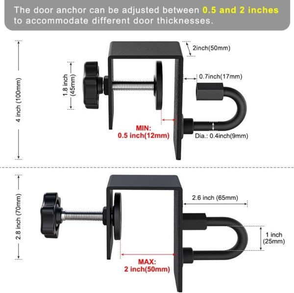 Kipika Door Anchor for Resistance Bands, Heavy Duty Door Anchor Attachment, Workout Door Mount Anchors for Body Weight Straps, Strength Training, Physical Therapy Exercise, Home Gym - Image 5