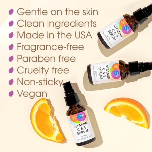Vitamin C Face Serum, Hydrating Vitamin C Serum for Face with Hyaluronic Acid, Suitable For All Skin Types, Targets the Appearance of Dull Spots 2oz - Image 8