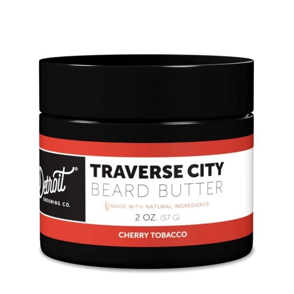 Detroit Grooming Co. Men's Beard Butter - Soften, Thicken, Hydrate, and Rejuvenate Your Beard with Safflower Oil and Shea Butter- Beard Care - Styling Essentials - 2oz (Cherry & Tobacco) - Image 2