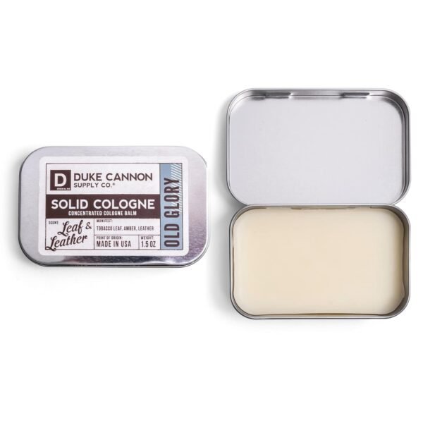 Duke Cannon Solid Cologne - Old Glory Premium Concentrated Cologne Balm, Fresh Tobacco, Amber, and Leather Scent, 1.5 oz. Travel Tin - Image 5