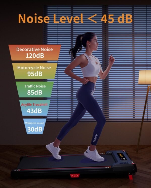 Walking Pad Treadmill, Anylife Incline Walking Pad Under Desk Treadmill 330lb Capacity, 2.5HP Portable Treadmills for Home, Compact Treadmill Small Running Pad with LED Display, Remote Control - Image 10